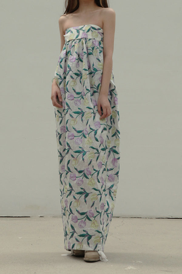 MING MA Tulip Jacquard Tube Top Dress SS21-DR18-MULJAC PMM4